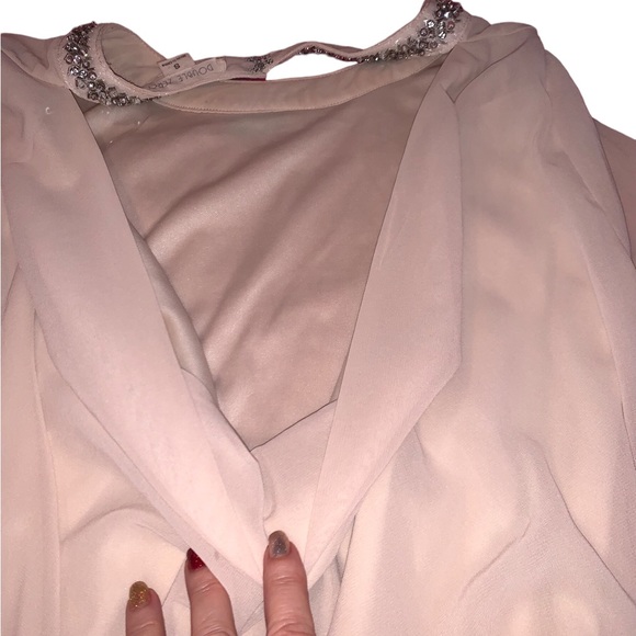 Cream Blouse with stone accent shoulder out style - Picture 9 of 14